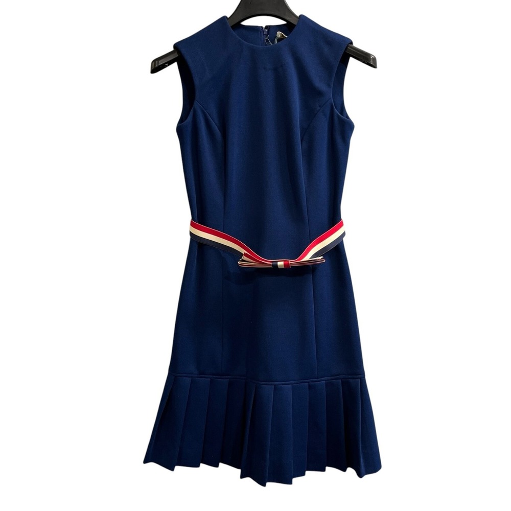 Vintage Joyce Dress Womens 9/10 Blue Pleated‎ Skirt Patriotic 50s Mod Retro USA